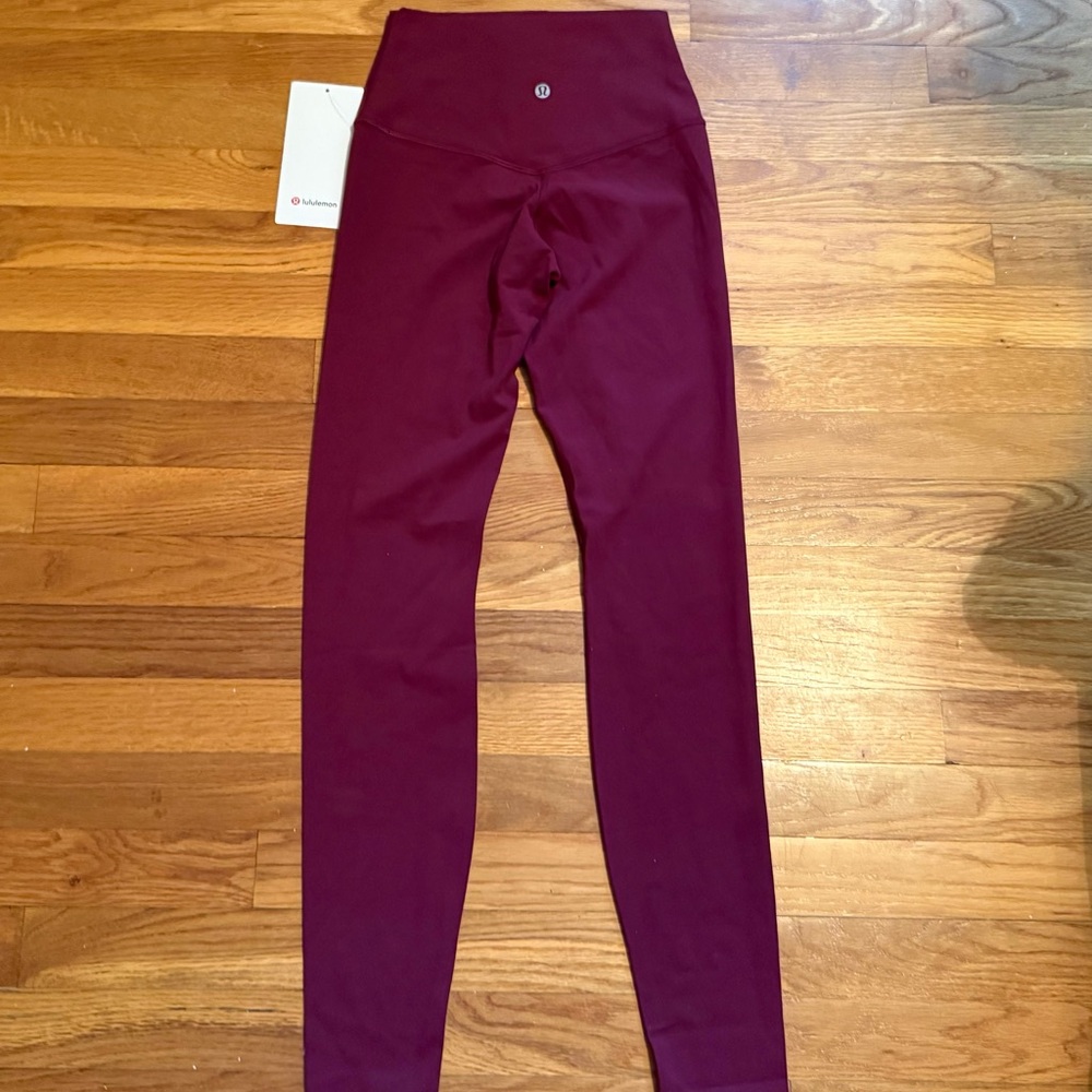 Lululemon Align No Line 28” Leggings Size 4 Burgundy Bay - Picture 2 of 7
